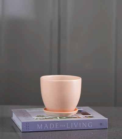 Blush Pink Millennial Ceramic Pot (Size: 5*4 Inches)