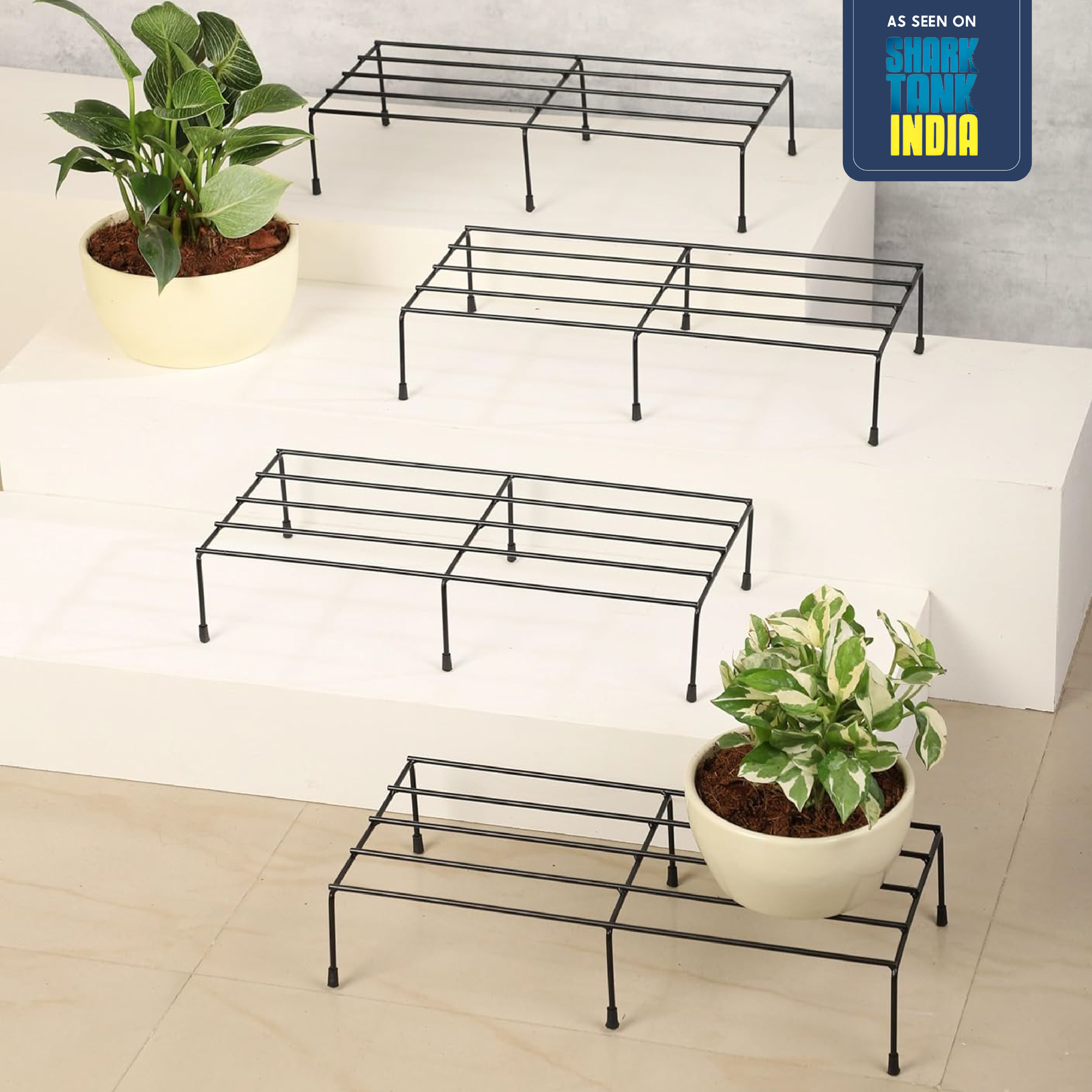 Black Metal Plant Stands for Living Room, Outdoor, Balcony