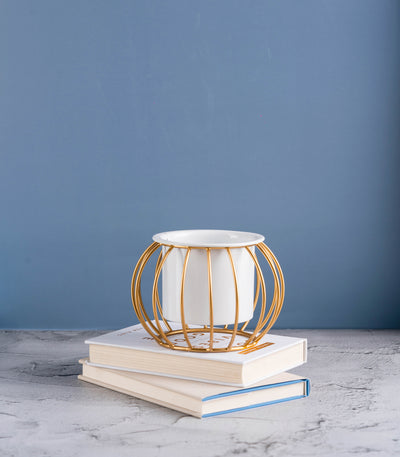 Round Ottoman Metal Stand With Planter