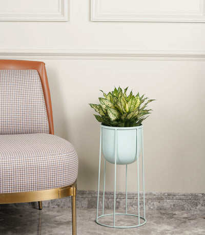 Millennial Metal Floor Planter with Stand in Pastel Colors (Size: Medium; 20 Inch)